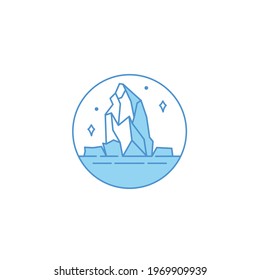 Iceberg logo design vector. Infographic, climate change, global warming, arctic