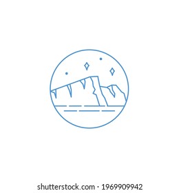 Iceberg logo design vector. Infographic, climate change, global warming, arctic