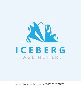 Iceberg Logo Design,simple ice mountain landscape Template vector Illustration