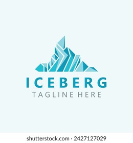 Iceberg Logo Design,simple ice mountain landscape Template vector Illustration
