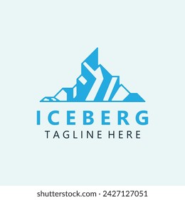 Iceberg Logo Design,simple ice mountain landscape Template vector Illustration