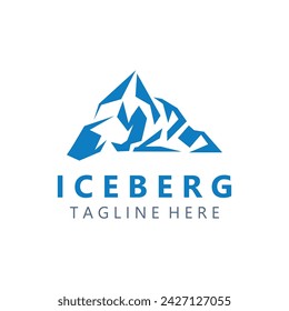 Iceberg Logo Design,simple ice mountain landscape Template vector Illustration