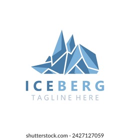 Iceberg Logo Design,simple ice mountain landscape Template vector Illustration