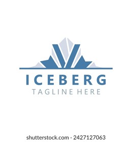 Iceberg Logo Design,simple ice mountain landscape Template vector Illustration