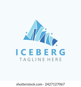 Iceberg Logo Design,simple ice mountain landscape Template vector Illustration