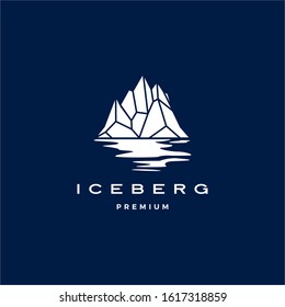 iceberg logo geometric illustration on dark blue background