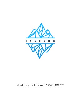 iceberg logo geometric line art vector illustration