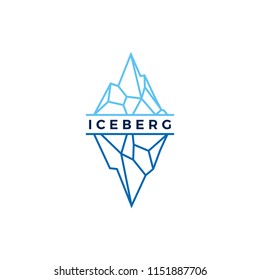 iceberg logo geometric line outline monoline illustration