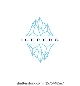 iceberg logo geometric line outline monoline illustration