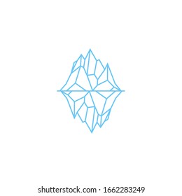 iceberg logo geometric line outline monoline illustration	