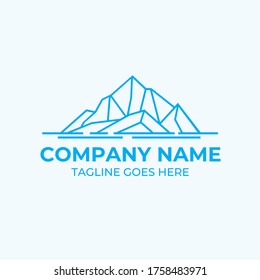 iceberg logo geometric line outline monoline illustration