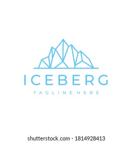 Iceberg logo geometric line outline / line art logo design inspiration