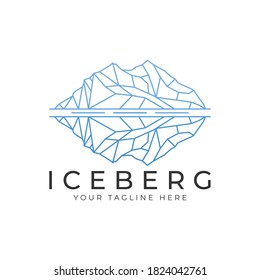 iceberg logo geometric line outline monoline illustration