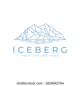iceberg logo geometric line outline monoline illustration