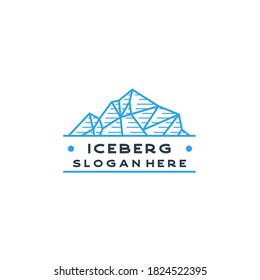 Iceberg logo geometric line outline / line art logo design inspiration