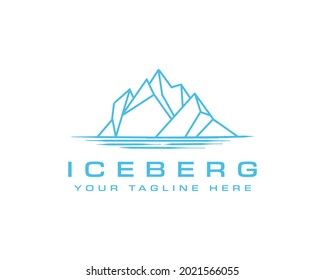 iceberg logo geometric line outline mono line illustration