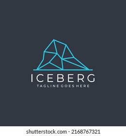 iceberg logo geometric line outline monoline illustration
