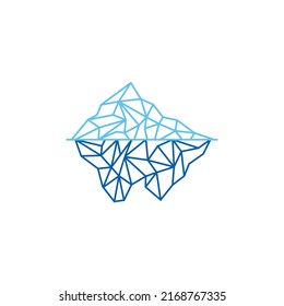 iceberg logo geometric line outline monoline illustration
