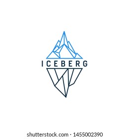 iceberg logo geometric line outline/line art vector illustration download