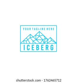 Iceberg logo geometric Premium Vector