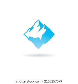 Iceberg Logo Illustration In Isolated White Background
