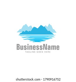 Iceberg logo - mountain sea vector
