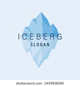 Iceberg logo. Slogan. Blue Ocean Vector Illustration