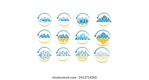 iceberg logo vector icon mountain