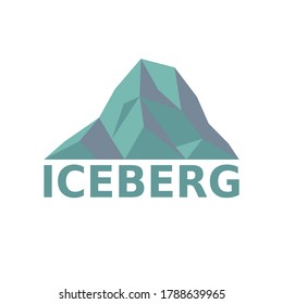 Iceberg low poly logo design isolated in white background