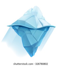 Iceberg, low poly style vector icon