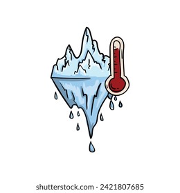 Iceberg melting due to global warming and climate change