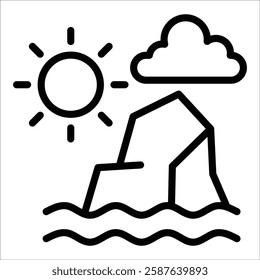 Iceberg Melting Icon Element For Design