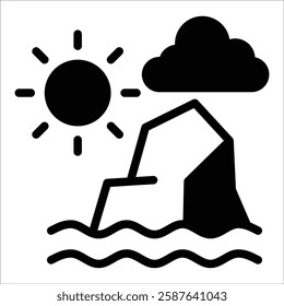 Iceberg Melting Icon Element For Design