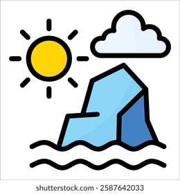 Iceberg Melting Icon Element For Design