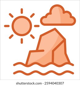 Iceberg Melting Icon Element For Design