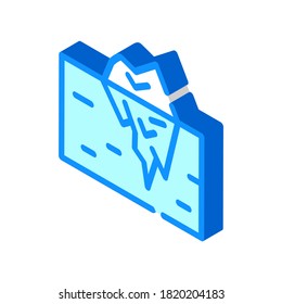 vector de icono isométrico de fusión de iceberg. signo de fusión del iceberg. ilustración de símbolo aislado