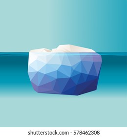 iceberg melting, low poly style