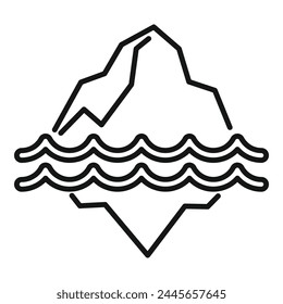 Iceberg melting problem icon outline vector. Climate change. Ocean eco effect
