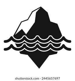 Iceberg melting problem icon simple vector. Climate change. Ocean eco effect