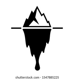 Iceberg melting vector icon on white background