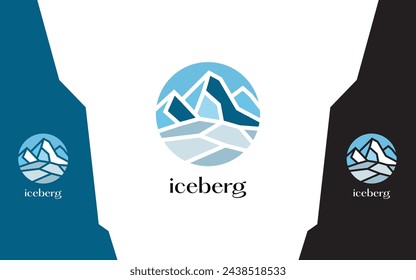 iceberg mountain circle logo vector