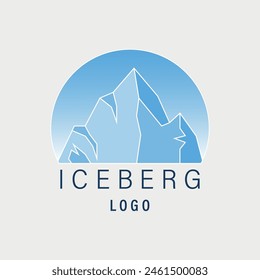 Iceberg, Mountain Ice, Antarctica, Everest logo vector illustration. For Adventure, Outdoor, Hiking, Climbing, Expedition club community logo.Vector graphics