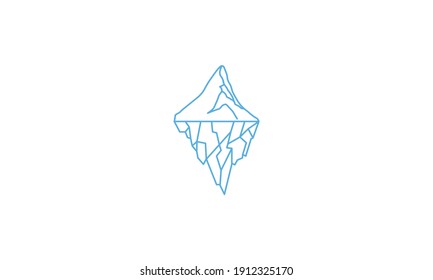 iceberg mountain line sky logo vector icon symbol design graphic illustration