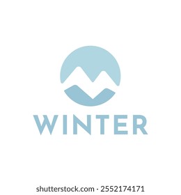 Logo de la montaña Iceberg, Vector del logotipo de la nieve de la montaña