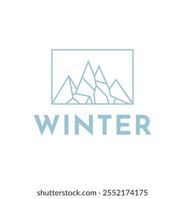 Logo de la montaña Iceberg, Vector del logotipo de la nieve de la montaña