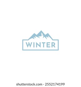 Logo de la montaña Iceberg, Vector del logotipo de la nieve de la montaña