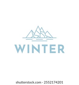 Logo de la montaña Iceberg, Vector del logotipo de la nieve de la montaña