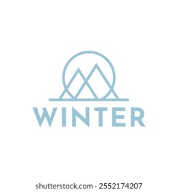 Logo de la montaña Iceberg, Vector del logotipo de la nieve de la montaña