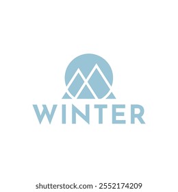 Logo de la montaña Iceberg, Vector del logotipo de la nieve de la montaña