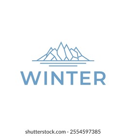 Iceberg mountain logo, Mountain snow logo vector